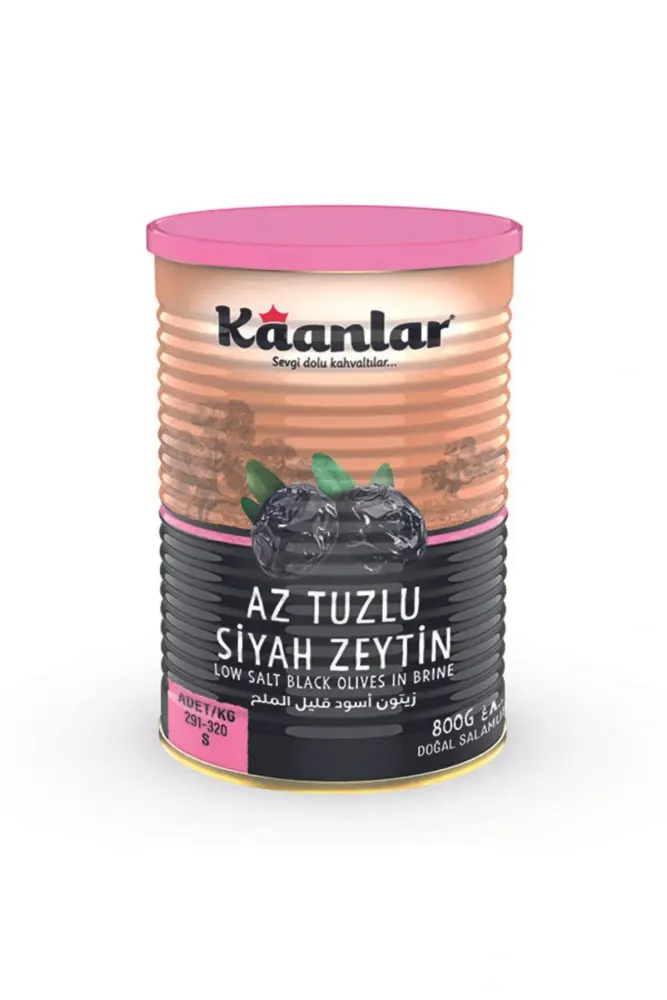 Kaanlar Az Tuzlu Siyah Zeytin 291-320 800 gr