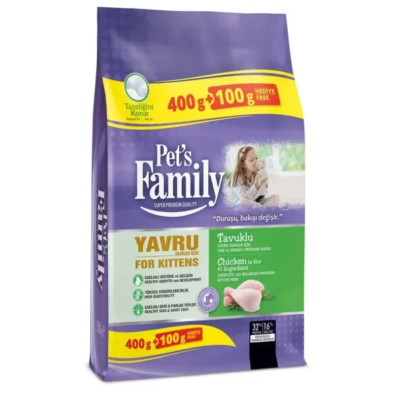 Pets Family 400+100 gr Yavru Kedi Tavuklu