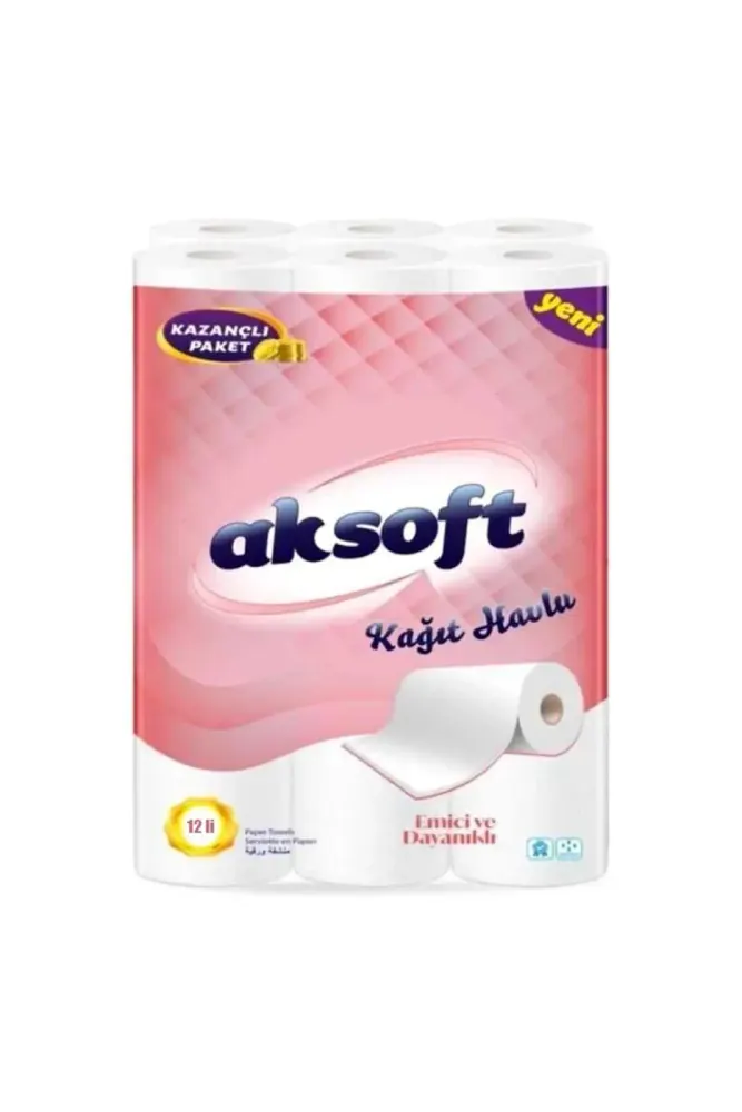 Aksoft Süper Beyaz Havlu 12'li